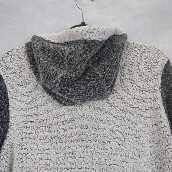 Toad & Co Wildwood Sherpa Hoodie Women's Med Gray Heather & Charcoal Wool Jacket - Picture 8 of 16